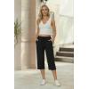 image:imageEkouaer Womens Capri Pajama Pants 2026 Wide Leg Lounge Sleep Pants Soft Comfy Drawstring Pj Bottoms with PocketsBlack