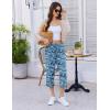 image:imageEkouaer Womens Capri Pajama Pants 2026 Wide Leg Lounge Sleep Pants Soft Comfy Drawstring Pj Bottoms with PocketsBlue Letter