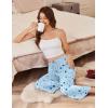 image:imageEkouaer Womens Capri Pajama Pants 2026 Wide Leg Lounge Sleep Pants Soft Comfy Drawstring Pj Bottoms with PocketsBlue Moon