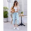 image:imageEkouaer Womens Capri Pajama Pants 2026 Wide Leg Lounge Sleep Pants Soft Comfy Drawstring Pj Bottoms with PocketsBlue Moon