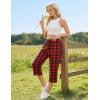 image:imageEkouaer Womens Capri Pajama Pants 2026 Wide Leg Lounge Sleep Pants Soft Comfy Drawstring Pj Bottoms with PocketsBuffalo Plaid
