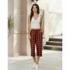image:imageEkouaer Womens Capri Pajama Pants 2026 Wide Leg Lounge Sleep Pants Soft Comfy Drawstring Pj Bottoms with PocketsBuffalo Plaid