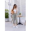 image:imageEkouaer Womens Capri Pajama Pants 2026 Wide Leg Lounge Sleep Pants Soft Comfy Drawstring Pj Bottoms with PocketsCheckered