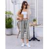 image:imageEkouaer Womens Capri Pajama Pants 2026 Wide Leg Lounge Sleep Pants Soft Comfy Drawstring Pj Bottoms with PocketsCheckered