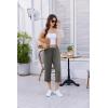 image:imageEkouaer Womens Capri Pajama Pants 2026 Wide Leg Lounge Sleep Pants Soft Comfy Drawstring Pj Bottoms with PocketsDark Heather Gray