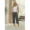 image:imageEkouaer Womens Capri Pajama Pants 2026 Wide Leg Lounge Sleep Pants Soft Comfy Drawstring Pj Bottoms with PocketsDark Heather Gray