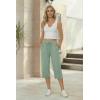 image:imageEkouaer Womens Capri Pajama Pants 2026 Wide Leg Lounge Sleep Pants Soft Comfy Drawstring Pj Bottoms with PocketsLight Green