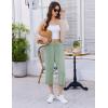 image:imageEkouaer Womens Capri Pajama Pants 2026 Wide Leg Lounge Sleep Pants Soft Comfy Drawstring Pj Bottoms with PocketsLight Green
