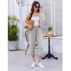image:imageEkouaer Womens Capri Pajama Pants 2026 Wide Leg Lounge Sleep Pants Soft Comfy Drawstring Pj Bottoms with PocketsPale Heather Gray