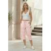image:imageEkouaer Womens Capri Pajama Pants 2026 Wide Leg Lounge Sleep Pants Soft Comfy Drawstring Pj Bottoms with PocketsPink Leopard