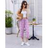 image:imageEkouaer Womens Capri Pajama Pants 2026 Wide Leg Lounge Sleep Pants Soft Comfy Drawstring Pj Bottoms with PocketsPink Love