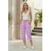 image:imageEkouaer Womens Capri Pajama Pants 2026 Wide Leg Lounge Sleep Pants Soft Comfy Drawstring Pj Bottoms with PocketsPink Love