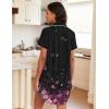 image:imageEkouaer Womens Nightgown Button Down Night Gowns Short Sleeve Sleepshirt V Neck Nightshirt Soft Sleepwear SXXLBlack Pink Flower
