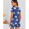 image:imageEkouaer Womens Pajama Sets 2 Piece Soft Short Sleeve Top and Shorts Sleepwear Round Neck Pjs Lounge Set with PocketsBlue Flowers