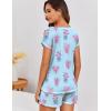 image:imageEkouaer Womens Pajama Sets 2 Piece Soft Short Sleeve Top and Shorts Sleepwear Round Neck Pjs Lounge Set with PocketsLavender Bouquet