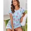 image:imageEkouaer Womens Pajama Sets 2 Piece Soft Short Sleeve Top and Shorts Sleepwear Round Neck Pjs Lounge Set with PocketsLavender Bouquet