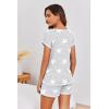 image:imageEkouaer Womens Pajama Sets 2 Piece Soft Short Sleeve Top and Shorts Sleepwear Round Neck Pjs Lounge Set with PocketsLight Grey Stars