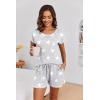 image:imageEkouaer Womens Pajama Sets 2 Piece Soft Short Sleeve Top and Shorts Sleepwear Round Neck Pjs Lounge Set with PocketsLight Grey Stars