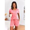 image:imageEkouaer Womens Pajama Sets 2 Piece Soft Short Sleeve Top and Shorts Sleepwear Round Neck Pjs Lounge Set with PocketsLight Pink Leopard