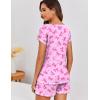 image:imageEkouaer Womens Pajama Sets 2 Piece Soft Short Sleeve Top and Shorts Sleepwear Round Neck Pjs Lounge Set with PocketsPink Bow Print