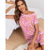 image:imageEkouaer Womens Pajama Sets 2 Piece Soft Short Sleeve Top and Shorts Sleepwear Round Neck Pjs Lounge Set with PocketsPink Cashew Flower