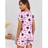 image:imageEkouaer Womens Pajama Sets 2 Piece Soft Short Sleeve Top and Shorts Sleepwear Round Neck Pjs Lounge Set with PocketsPink Hearts Apple