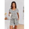 image:imageEkouaer Womens Pajama Sets 2 Piece Soft Short Sleeve Top and Shorts Sleepwear Round Neck Pjs Lounge Set with PocketsWhite Leopard