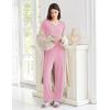 image:imageEkouaer Womens Pajama Sets Short Sleeve Top and Pants 2 Piece Pjs Soft Sleepwear Comfy Lounge Set SXXLPink