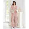 image:imageEkouaer Womens Pajama Sets Short Sleeve Top and Pants 2 Piece Pjs Soft Sleepwear Comfy Lounge Set SXXLPink Leopard