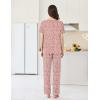 image:imageEkouaer Womens Pajama Sets Short Sleeve Top and Pants 2 Piece Pjs Soft Sleepwear Comfy Lounge Set SXXLPink Leopard