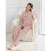 image:imageEkouaer Womens Pajama Sets Short Sleeve Top and Pants 2 Piece Pjs Soft Sleepwear Comfy Lounge Set SXXLPink Leopard