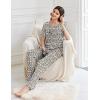 image:imageEkouaer Womens Pajama Sets Short Sleeve Top and Pants 2 Piece Pjs Soft Sleepwear Comfy Lounge Set SXXLWhite Leopard