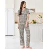 image:imageEkouaer Womens Pajama Sets Short Sleeve Top and Pants 2 Piece Pjs Soft Sleepwear Comfy Lounge Set SXXLWhite Leopard
