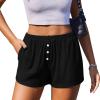 image:imageEkouaer Womens Pajama Short Sleep Short 2026 Fashion Summer Y2k Casual Lounge Short Cute Micro Mini Pj Bottoms with PocketsBlack