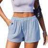 image:imageEkouaer Womens Pajama Short Sleep Short 2026 Fashion Summer Y2k Casual Lounge Short Cute Micro Mini Pj Bottoms with PocketsBlue