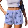 image:imageEkouaer Womens Pajama Short Sleep Short 2026 Fashion Summer Y2k Casual Lounge Short Cute Micro Mini Pj Bottoms with PocketsBlue Butterfly