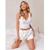 image:imageEkouaer Womens Pajama Short Sleep Short 2026 Fashion Summer Y2k Casual Lounge Short Cute Micro Mini Pj Bottoms with PocketsCherry