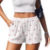 image:imageEkouaer Womens Pajama Short Sleep Short 2026 Fashion Summer Y2k Casual Lounge Short Cute Micro Mini Pj Bottoms with PocketsCherry