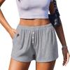 image:imageEkouaer Womens Pajama Short Sleep Short 2026 Fashion Summer Y2k Casual Lounge Short Cute Micro Mini Pj Bottoms with PocketsLight Gray