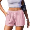 image:imageEkouaer Womens Pajama Short Sleep Short 2026 Fashion Summer Y2k Casual Lounge Short Cute Micro Mini Pj Bottoms with PocketsPink