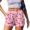 image:imageEkouaer Womens Pajama Short Sleep Short 2026 Fashion Summer Y2k Casual Lounge Short Cute Micro Mini Pj Bottoms with PocketsPink Cherry