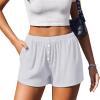 image:imageEkouaer Womens Pajama Short Sleep Short 2026 Fashion Summer Y2k Casual Lounge Short Cute Micro Mini Pj Bottoms with PocketsWhite