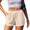 image:imageEkouaer Womens Pajama Short Sleep Short 2026 Fashion Summer Y2k Casual Lounge Short Cute Micro Mini Pj Bottoms with PocketsYellow Floral
