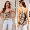 image:imageEkouaer Womens Satin Cami Tops 2 Pack V Neck Silk Camisole Tank Top Spaghetti Strap Racerback Camis Blouse ShirtBlackLeopard Print