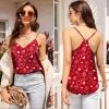 image:imageEkouaer Womens Satin Cami Tops 2 Pack V Neck Silk Camisole Tank Top Spaghetti Strap Racerback Camis Blouse ShirtPink Heart Kiss LipRed Heart