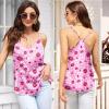 image:imageEkouaer Womens Satin Cami Tops 2 Pack V Neck Silk Camisole Tank Top Spaghetti Strap Racerback Camis Blouse ShirtPink Heart Kiss LipRed Heart
