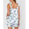image:imageEkouaer Womens Silk Pajama Set Bow Tie Knot Tank Top Satin Pjs Sets for Bridal Party 2 Piece Cami Shorts Sleepwear SXXLBlue Hydrangea