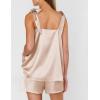 image:imageEkouaer Womens Silk Pajama Set Bow Tie Knot Tank Top Satin Pjs Sets for Bridal Party 2 Piece Cami Shorts Sleepwear SXXLChampagne