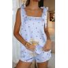image:imageEkouaer Womens Silk Pajama Set Bow Tie Knot Tank Top Satin Pjs Sets for Bridal Party 2 Piece Cami Shorts Sleepwear SXXLCherry Blue Plaid