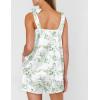 image:imageEkouaer Womens Silk Pajama Set Bow Tie Knot Tank Top Satin Pjs Sets for Bridal Party 2 Piece Cami Shorts Sleepwear SXXLGreen Leaves